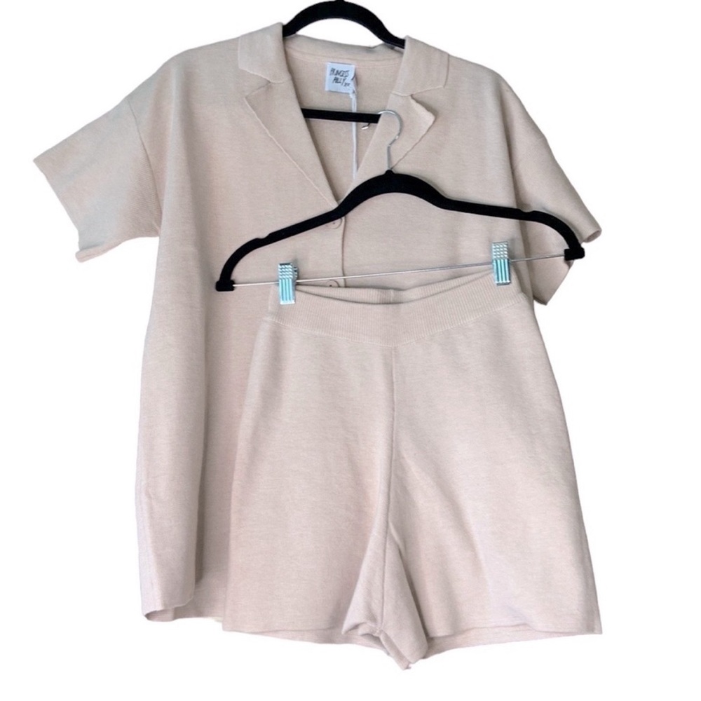 Princess Polly Tan Knit 2 pc. Top & Short Set Size XS/S